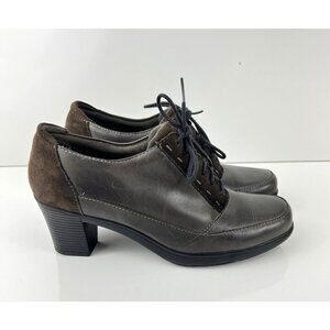 Clarks Bendables Womens Gray Oxford Heels Size 8 M Leather/Suede